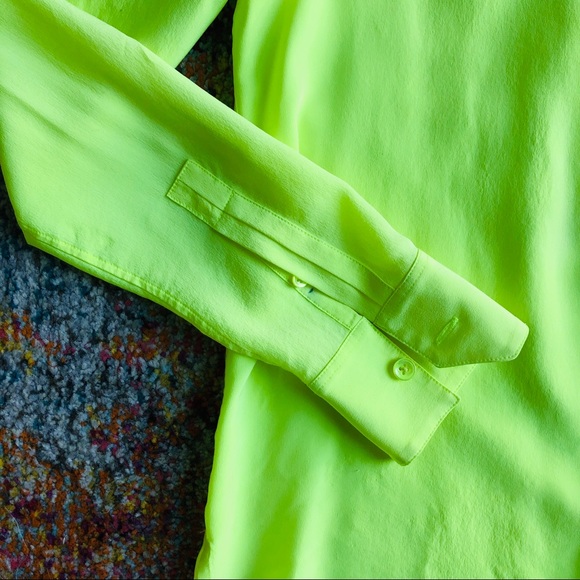 Saint Laurent Neon Yellow LS Oxford Blouse - Picture 3 of 5